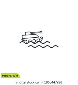 elemento de diseño de la plantilla del logotipo del vector del icono del vehículo anfibio