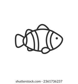 Amphiprion, Clown Fish, linear icon. Line with editable stroke