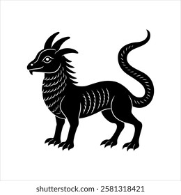 amphiptere mythical animal silhouette design