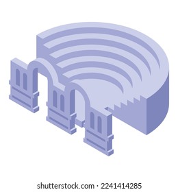 Amphitheater icon isometric vector. City travel. Tourism country