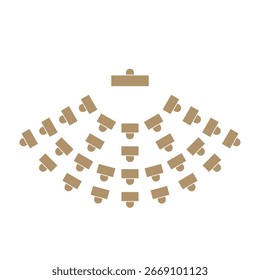 Amphitheater Seating Layout Icon. Vector illustration for event planning, conferences, and presentations