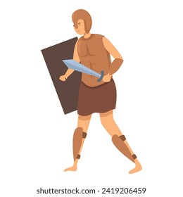 Amphitheater warrior icon cartoon vector. Roman senate. Field classroom