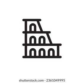 Amphitheatre icon vector. Linear style sign for mobile concept and web design. Amphitheatre symbol illustration. Pixel vector graphics - Vector.