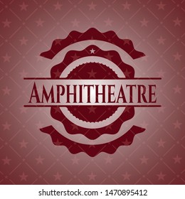 Amphitheatre retro red emblem. Vector Illustration. Detailed.