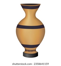 Amphora Ancient decorative pot isolated . Digital illustration for web page, mobile app, promo.