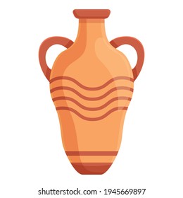 Amphora ancient icon. Cartoon of amphora ancient vector icon for web design isolated on white background