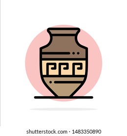 Amphora, Ancient Jar, Greece, Jar Abstract Circle Background Flat color Icon