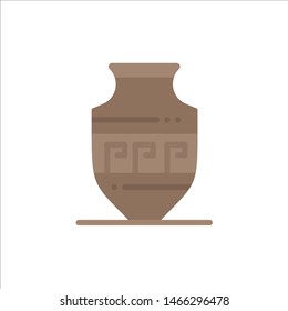 Amphora, Ancient Jar, Greece, Jar  Flat Color Icon. Vector icon banner Template. Vector Icon Template background