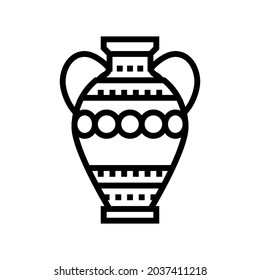 vector de icono de línea de ánfora antigua. señal de ánfora de roma antiguo. símbolo de contorno aislado ilustración negra