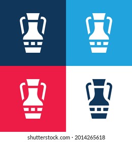 Amphora azul y rojo cuatro colores mínimo conjunto de iconos