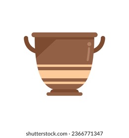 Amphora bowl icon flat vector. Vase pot. Classic shape isolated