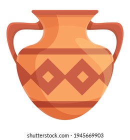 Amphora clay icon. Cartoon of amphora clay vector icon for web design isolated on white background
