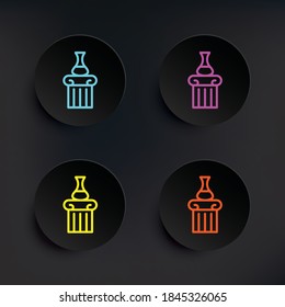 Amphora dark badge color set icon. Simple thin line, outline vector of mythology icons for ui and ux, website or mobile application