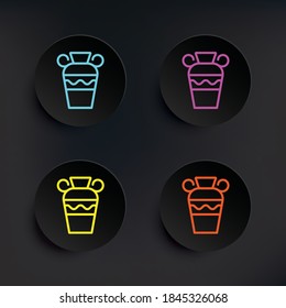 Amphora dark badge color set icon. Simple thin line, outline vector of mythology icons for ui and ux, website or mobile application