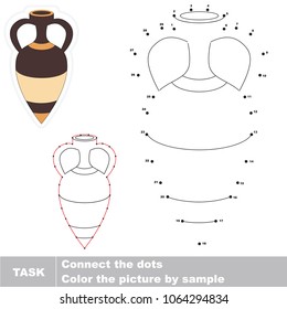 amphora. Dot to dot educational game for kids.