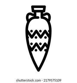 amphora with elegant design line icon vector. amphora with elegant design sign. isolated contour symbol black illustration