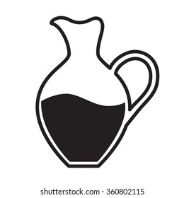 Amphora flat icon on white background. Vector illustration