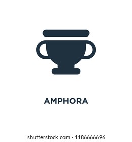 Amphora icon. Black filled vector illustration. Amphora symbol on white background. Can be used in web and mobile.