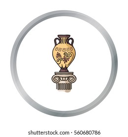 Amphora icon in cartoon style isolated on white background. Museum symbol stock vector illustration.