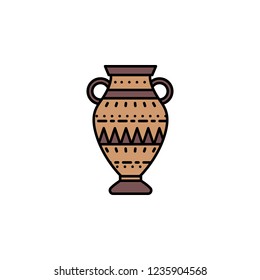Amphora icon. Element of color ancient greece  icon for mobile concept and web apps. Colored Amphora icon can be used for web and mobile on white background