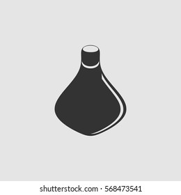 Amphora icon flat. Black pictogram on grey background. Vector illustration symbol