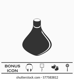 Amphora icon flat. Black pictogram on white background. Vector illustration symbol and bonus button