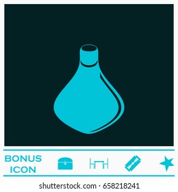 Amphora icon flat. Blue pictogram on dark background. Vector illustration symbol and bonus icons