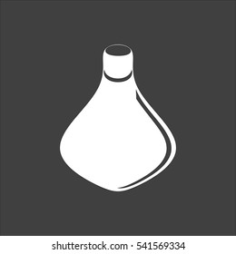 Amphora icon flat. Vector white illustration isolated on black background. Flat symbol