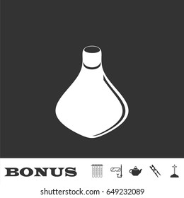Amphora icon flat. White pictogram on black background. Vector illustration symbol and bonus icons
