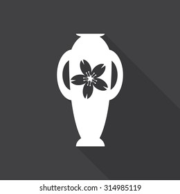 Amphora icon with long shadow.