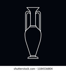 Amphora icon. Outline illustration of Amphora vector icon for web and advertising isolated on black background. Element of culture and traditions