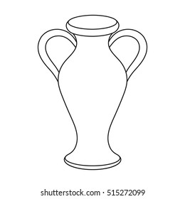 Amphora icon in outline style isolated on white background. Theater symbol stock vector illustration