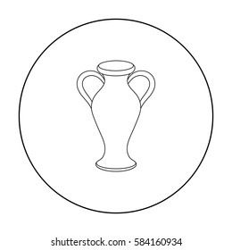 Amphora icon in outline style isolated on white background. Theater symbol stock vector illustration