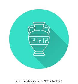Amphora icon. Simple illustration with long shadow for graphic and web design.