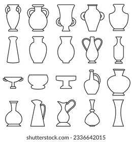 Amphora icon vector set. Jug illustration sign collection. pottery symbol or logo.