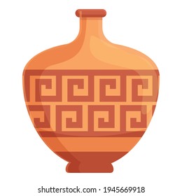 Amphora jar icon. Cartoon of amphora jar vector icon for web design isolated on white background
