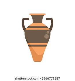 Amphora jar icon flat vector. Vase pot. Rome jug isolated