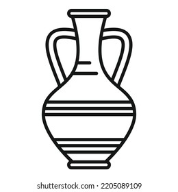 Amphora jar icon outline vector. Vase pot. Rome jug