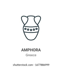 Amphora outline vector icon. Thin line black amphora icon, flat vector simple element illustration from editable greece concept isolated stroke on white background