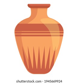 Amphora pottery icon. Cartoon of amphora pottery vector icon for web design isolated on white background