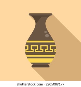 Amphora shape icon flat vector. Ancient vase. Jar pot