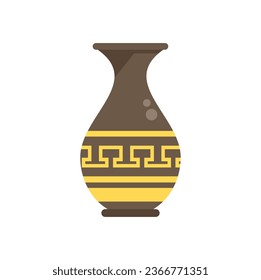 Amphora shape icon flat vector. Ancient vase. Jar pot isolated