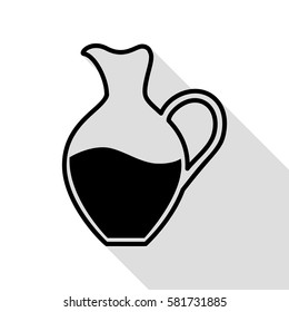 Amphora sign. Black icon with flat style shadow path.