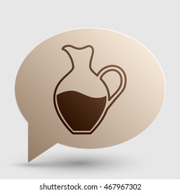 Amphora sign. Brown gradient icon on bubble with shadow.