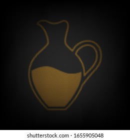 Amphora sign. Icon as grid of small orange light bulb in darkness. Illustration.