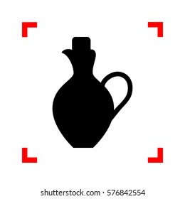 Amphora sign illustration. Black icon in focus corners on white background. Isolated.