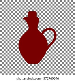 Amphora sign illustration. Maroon icon on transparent background.