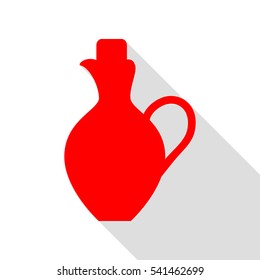 Amphora sign illustration. Red icon with flat style shadow path.