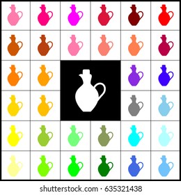 Amphora sign illustration. Vector. Felt-pen 33 colorful icons at white and black backgrounds. Colorfull.