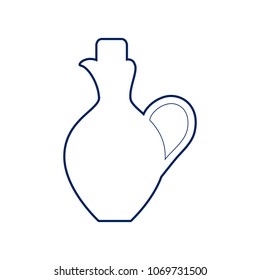 Amphora sign illustration. Vector. Flat style black icon on white.